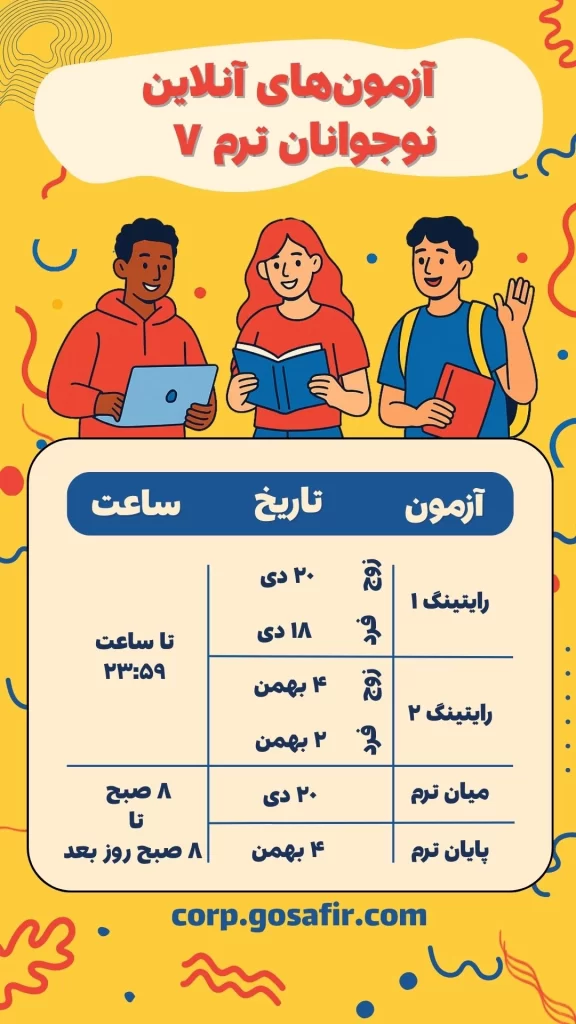 آزمون‌های آنلاین نوجوانان